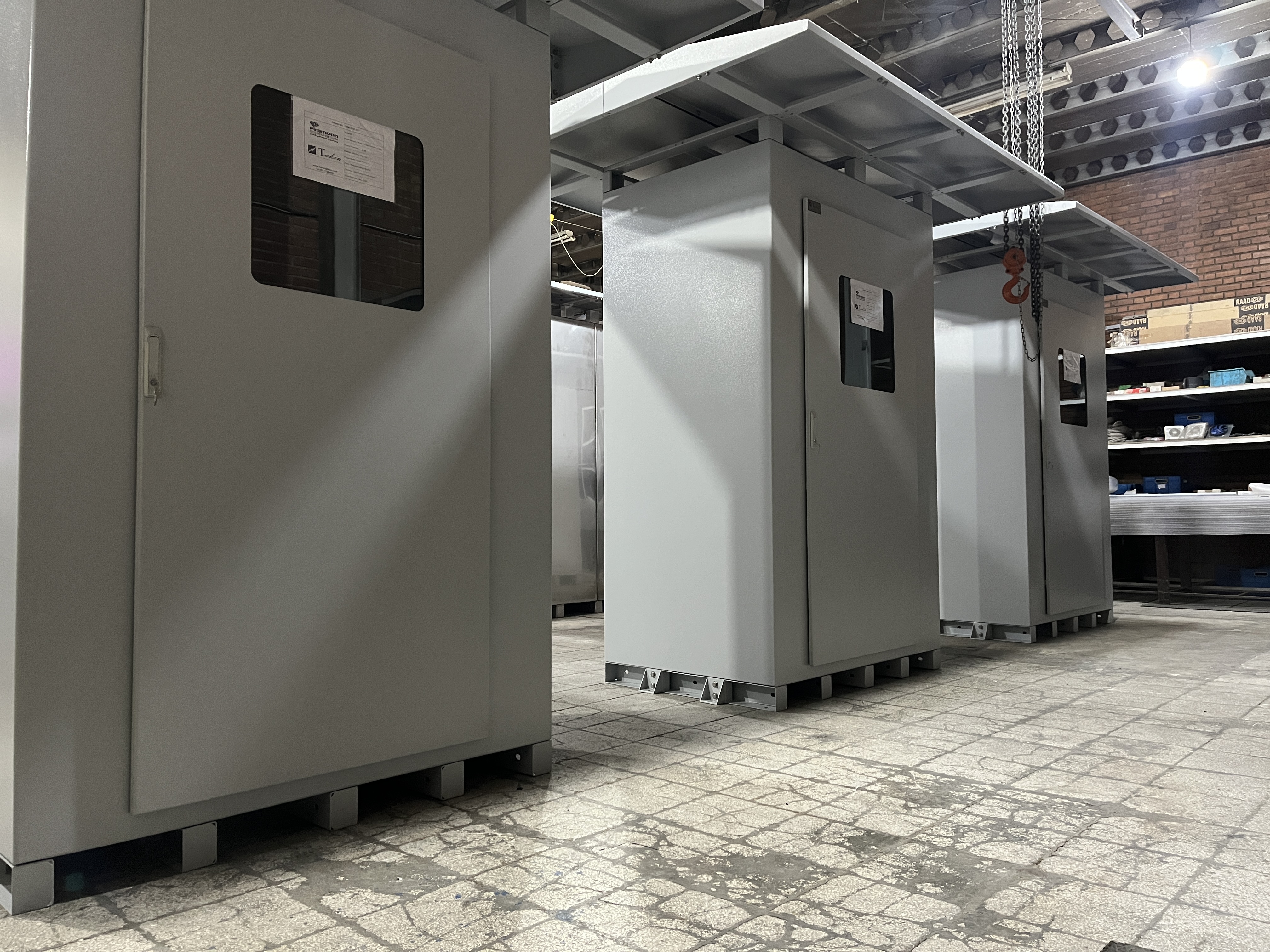Industrial cabinet and equipment installation detail